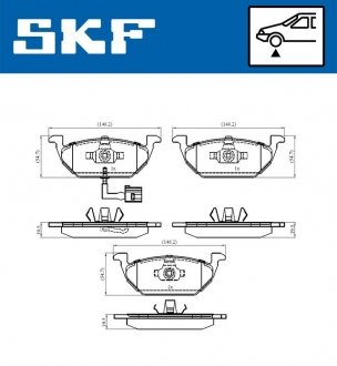 Комплект гальмівних колодок, дискове гальмо SKF VKBP 80004 E