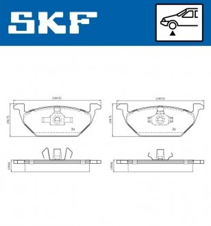 Колодки гальмівні дискові (комплект 4 шт) SKF VKBP 80008 (фото 1)