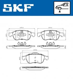 Фото автозапчасти колодки гальмівні дискові (комплект 4 шт) SKF VKBP 80015