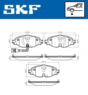 Комплект гальмівних колодок, дискове гальмо SKF VKBP 80018 E