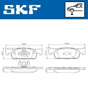 Колодки гальмівні дискові (комплект 4 шт) SKF VKBP 80019