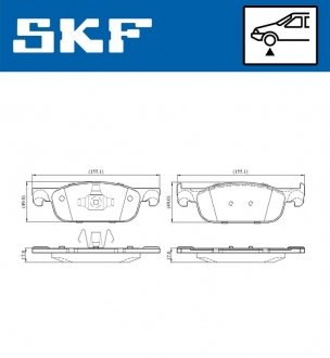 Колодки гальмівні дискові (комплект 4 шт) SKF VKBP 80020 (фото 1)