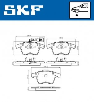 Фото автозапчастини колодки гальмівні дискові (комплект 4 шт) SKF VKBP 80042 E