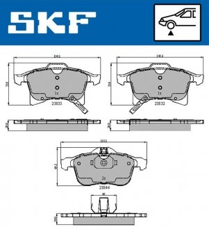 Колодки гальмівні дискові (комплект 4 шт) SKF VKBP 80043 A