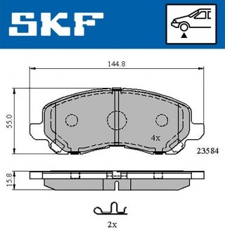 Комплект гальмівних колодок, дискове гальмо SKF VKBP 80169 A (фото 1)