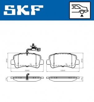 Комплект гальмівних колодок, дискове гальмо SKF VKBP 90010 E (фото 1)