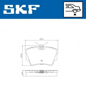 Фото автозапчастини комплект гальмівних колодок, дискове гальмо SKF VKBP 90021