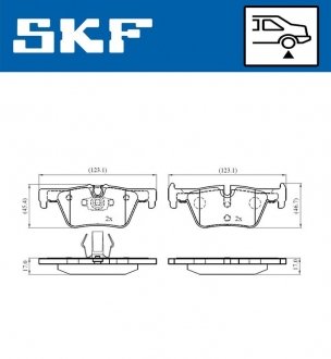 Комплект гальмівних колодок, дискове гальмо SKF VKBP 90026
