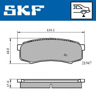 Комплект гальмівних колодок, дискове гальмо SKF VKBP 90136