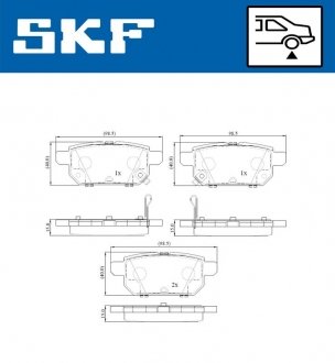 Фото автозапчастини колодки гальмівні дискові (комплект 4 шт) SKF VKBP 90192 A