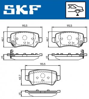 Колодки гальмівні дискові (комплект 4 шт) SKF VKBP 90338 A
