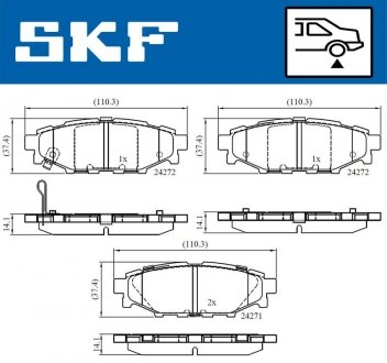 Фото автозапчастини комплект гальмівних колодок, дискове гальмо SKF VKBP 90357 A