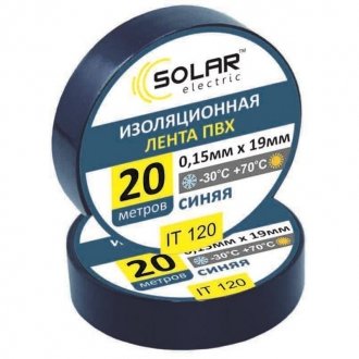 Фото автозапчастини ізолента синя 20м SOLAR IT120