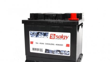 Аккумуляторная батарея 45Ah/340A (207x175x190/+R) SOLGY 406001