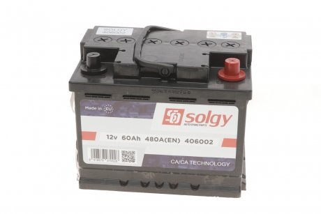 Аккумуляторная батарея 60Ah/480A (242x175x190/+R) SOLGY 406002