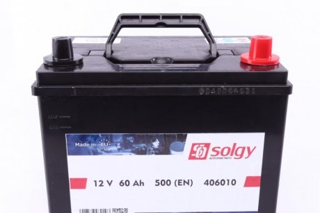 Аккумуляторная батарея 60Ah/500A (230x172x222/+R) Азия SOLGY 406010 (фото 1)
