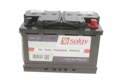 Аккумуляторная батарея 75Ah/700A (278x175x190/+R) SOLGY 406013