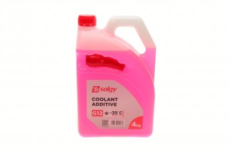 Антифриз (червоний) G12 (4kg) (-35°C готовий до застосування) SOLGY 503008