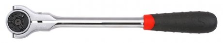 Ручка-тріскачка, 1/2 дюйма (12,5 мм), кількість зубців: 72, довжина: 305 мм, профіль: квадратний, тип: реверсивний, поворотна головка, для біт, для розеток, для подовжувачів, ручка: пластикова SONIC 7110203