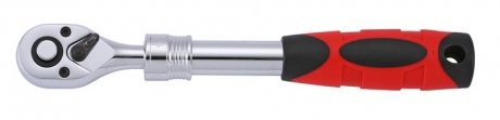 Ручка-трещотка, 1/4 дюйма (6,3 мм), количество зубцов: 72, длина: 150/200 мм, профиль: квадратный, тип: двусторонний, телескопический, для бит, для головок, для удлинителей, ручка: искусственная пластмасса SONIC 7120301 (фото 1)