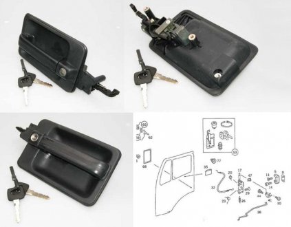 Фото автозапчастини ручка дверей Mercedes 1820 зовнішня L SORL 15-02-02-0128