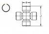 Хрестовина карданного валу (27ммx74,5мм) FORD TRANSIT, TRANSIT TOURNEO; LADA NIVA; LAND ROVER DEFENDER 1.7-2.9 01.91-02.16 SPIDAN U110/L (фото 2)