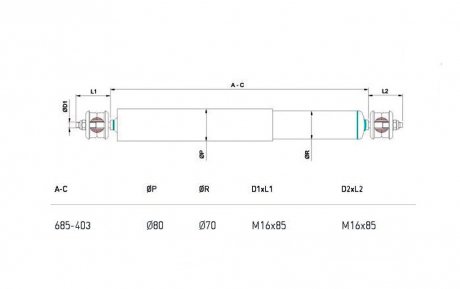 Амортизатор передній I/I/403-685/M16x85/M16x85/80/70 MAN (81437016633) STAL 3020 (фото 1)