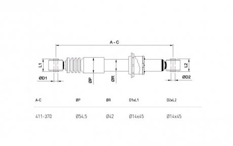Амортизатор кабины O/O/370-411/14x45/14x45/54,5/42 VOLVO FH12 (20721166, 20960913, 21137458, 3198859) STAL 5021
