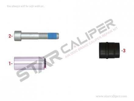 Ремкомплект суппорта Caliper Rubber Bush & Guide Repair Kit StarCaliper 1006 (фото 1)
