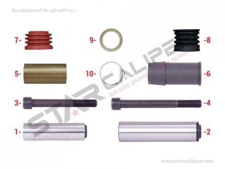 Ремкомплект суппорта Caliper Guides & Seals Repair Kit II358510062 StarCaliper 1023 (фото 1)