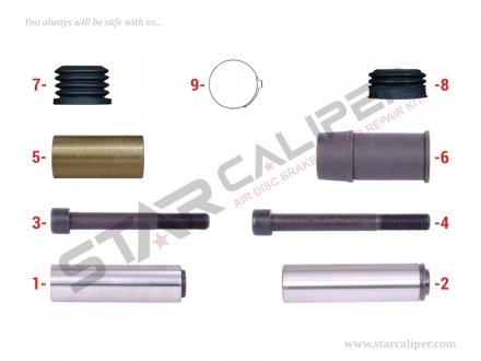 Ремкомплект суппорта Caliper Guides & Seals Repair Kit II179320062 StarCaliper 1024