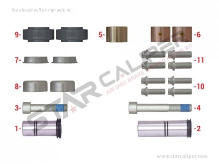 Ремкомплект суппорта 463/464 Man Set (Left - New Model) StarCaliper 2045