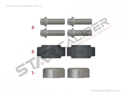 Ремкомплект суппорта Caliper Boot & Bolts Repair Kit StarCaliper 2064 (фото 1)