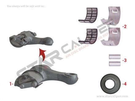 Ремкомплект суппорта Lever Repair Kit (Axial/Rear - Right) StarCaliper 2121
