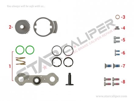 Фото автозапчастини ремкомплект суппорта Adjusting Mechanism Gear Kit (Right) StarCaliper 2283 (фото 1)