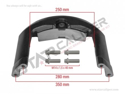 Фото автозапчасти ремкомплект суппорта Caliper Bridge Kit (ROR Axle) StarCaliper 2352