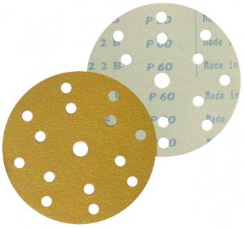 Наждачний папір ERSTA 514, диск, P60, діаметр: 150 мм, колір: коричневий, для ручного шліфування, 50 шт., кількість отворів: 15 (ціна за упаковку) STARCKE 10KZU060P
