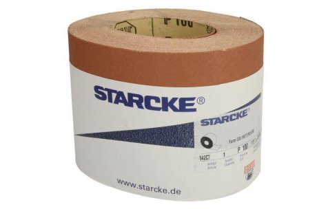 Наждачний папір ERSTA 542, рулон, Р100, 115мм х 25м, колір: коричневий, для ручного шліфування (ціна за упаковку) STARCKE 10R00100