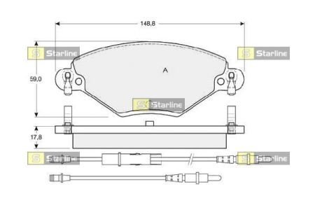 Фото автозапчастини гальмівні колодки дискові StarLine BD S341