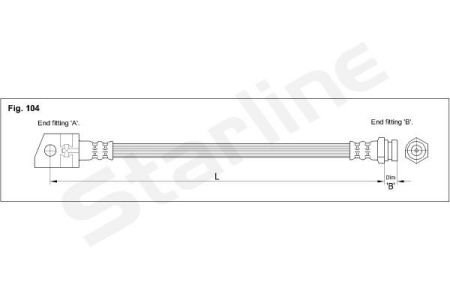 Фото автозапчасти гальмівний шланг StarLine HA AD.1201