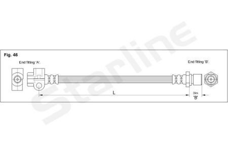 Фото автозапчасти гальмівний шланг StarLine HA CC.1211