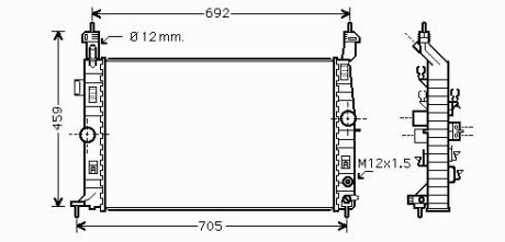 Фото автозапчасти op meriva 2003 радіатор охолодження 1.6 StarLine OLA2582