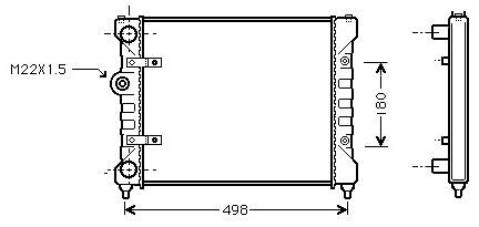 Фото автозапчастини радіатор охолодження SEAT CORDOBA (1993) 1.0 StarLine ST2022