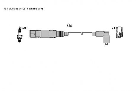 Комплект кабелiв запалювання StarLine ZK 0532