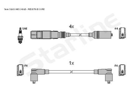 Комплект кабелiв запалювання StarLine ZK 0552