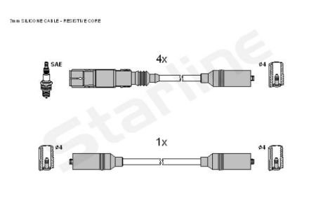 Комплект кабелiв запалювання StarLine ZK 0582