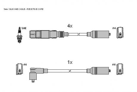 Комплект кабелiв запалювання StarLine ZK 0592