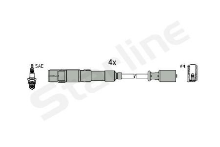 Комплект кабелiв запалювання StarLine ZK 0882 (фото 1)