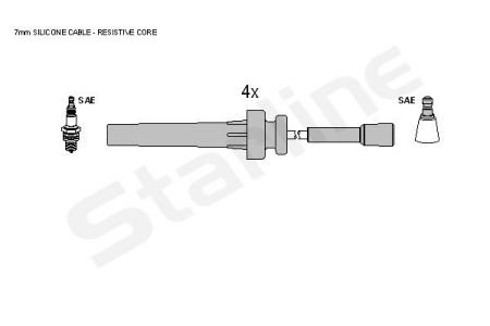 Комплект кабелiв запалювання StarLine ZK 1032 (фото 1)