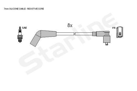 Комплект кабелiв запалювання StarLine ZK 1222 (фото 1)